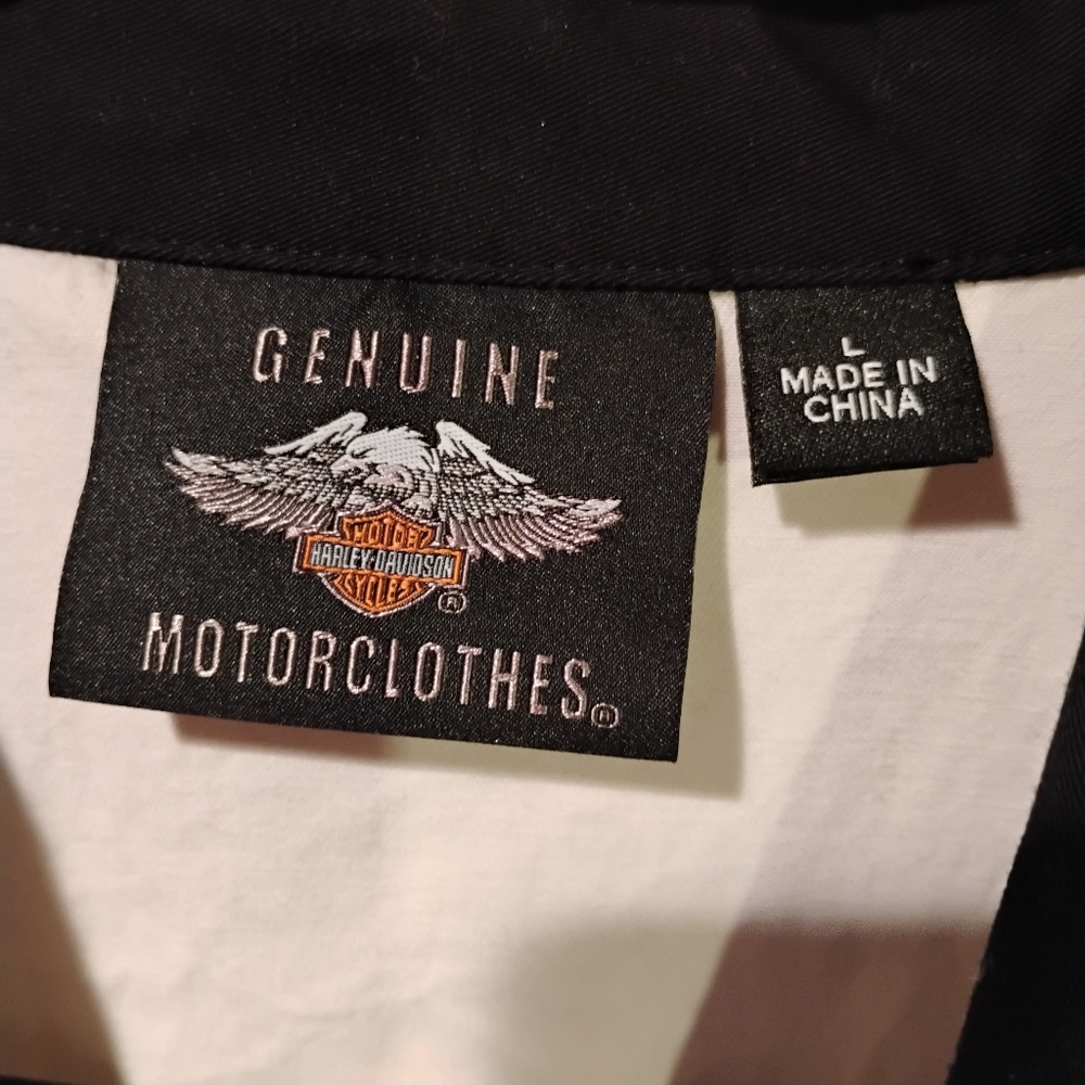 Harley Davidson Zip Down Shirt, LG - Picture 5 of 6